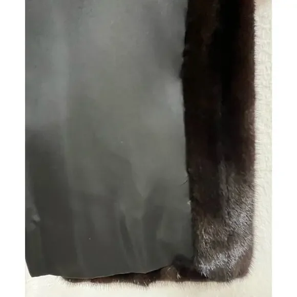 BIRGER CHRISTENSEN Worlds Finest Dark Ranch Mink Fur Mid Length Swing Coat Sz 12 - Picture 8 of 16